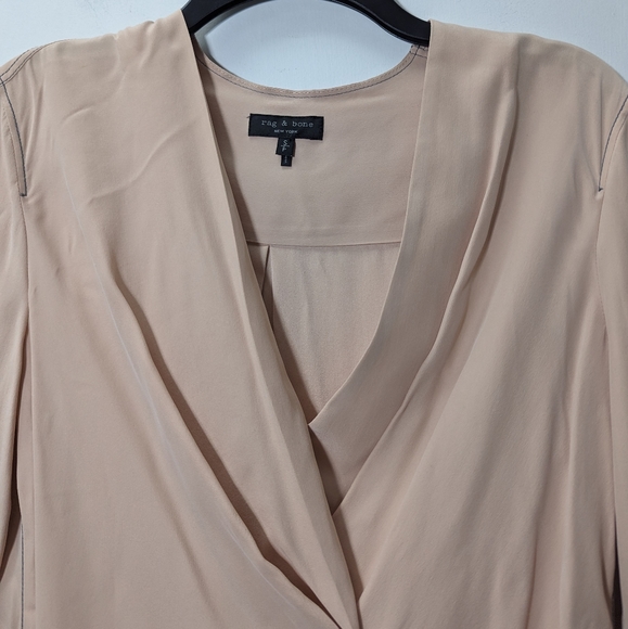 Rag and Bone Shields Silk Drape Front Blouse - Picture 13 of 14